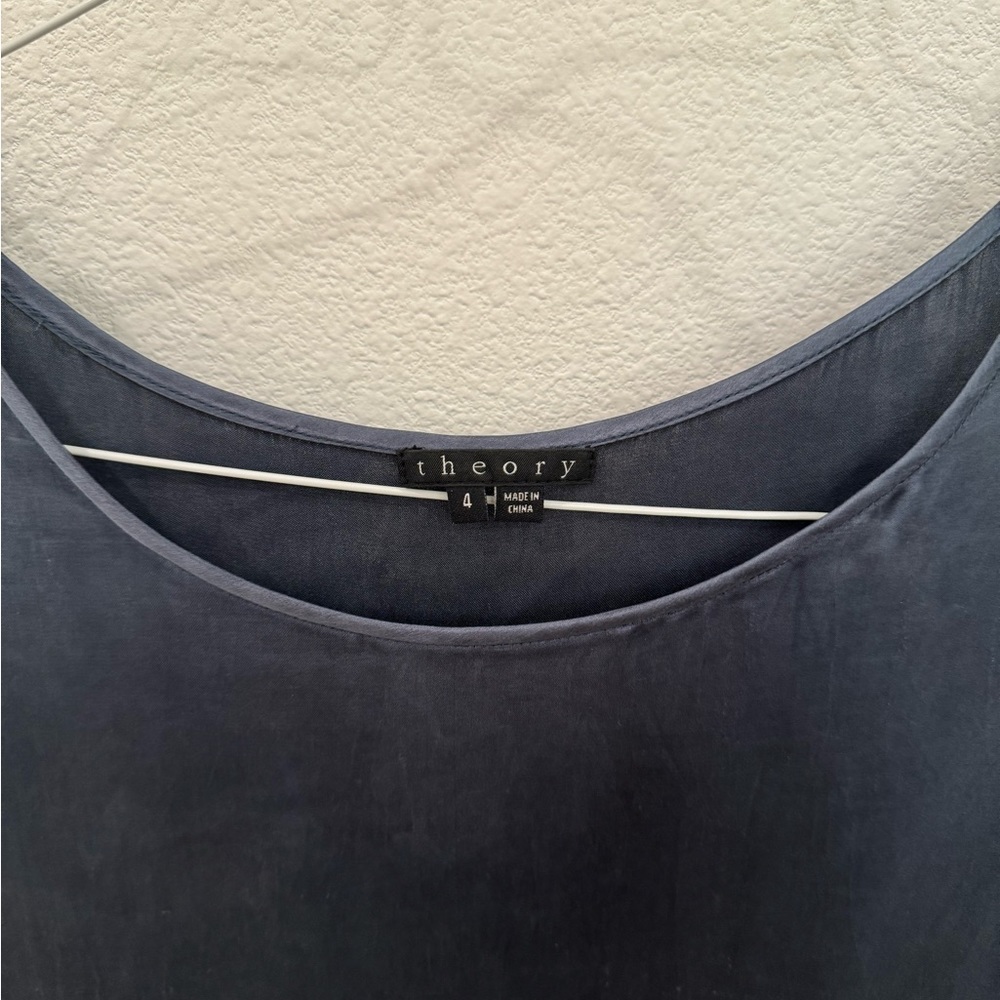 THEORY Silky Drop Waist Mini Shift Dress | Size 4 - Picture 6 of 7